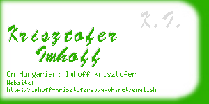 krisztofer imhoff business card